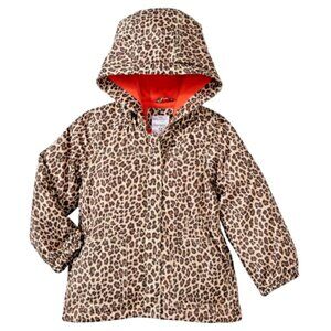 NWT Carter's Toddler Baby Girls Rain Jacket Leopard Raincoat Fleece-Line…